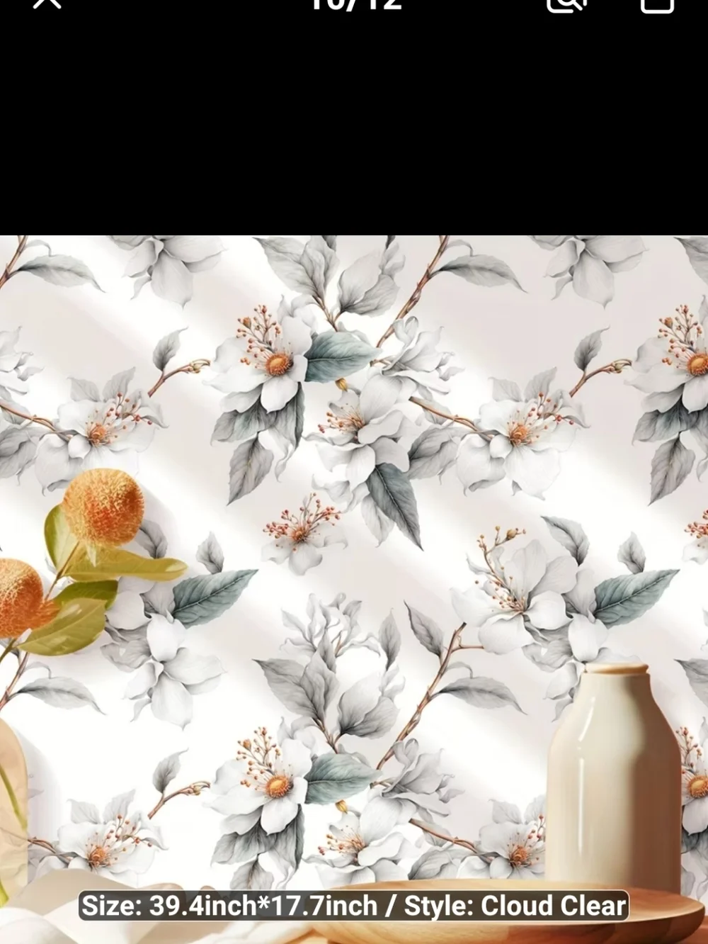 New 3 Rolls Self Adhesive Floral Magnolia Wallpaper #1095-1297